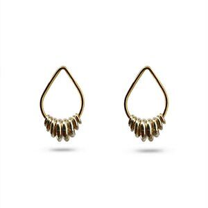 Two-Tone Teardrop Waterfall Earrings
